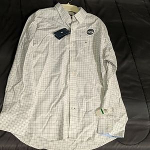 Izod White checkered dress shirt